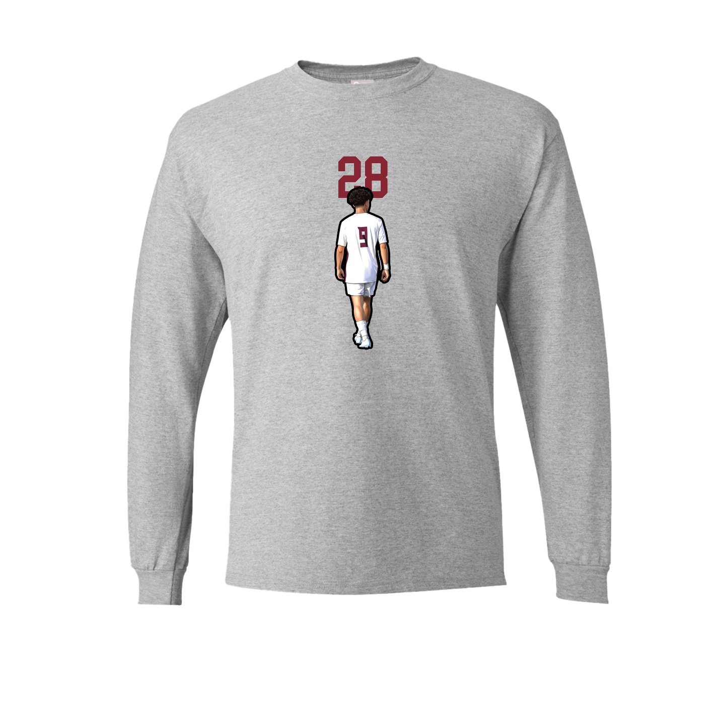 Long Sleeve Tee — Number Top in Grey