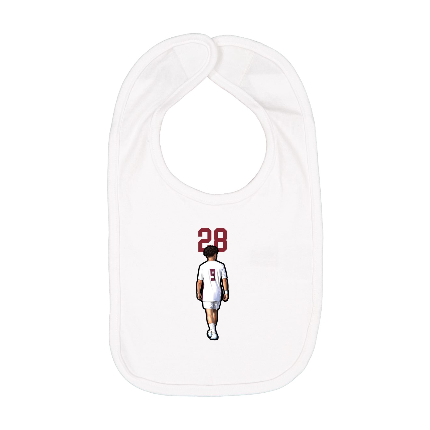 Infant Bib — Number Top in White