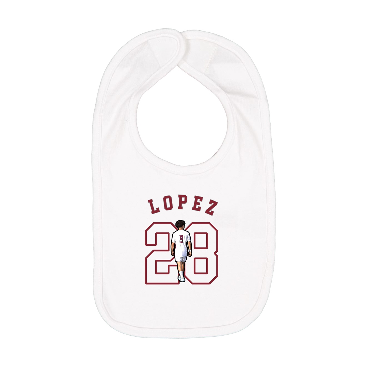 Infant Bib — Shirsey Arch in White