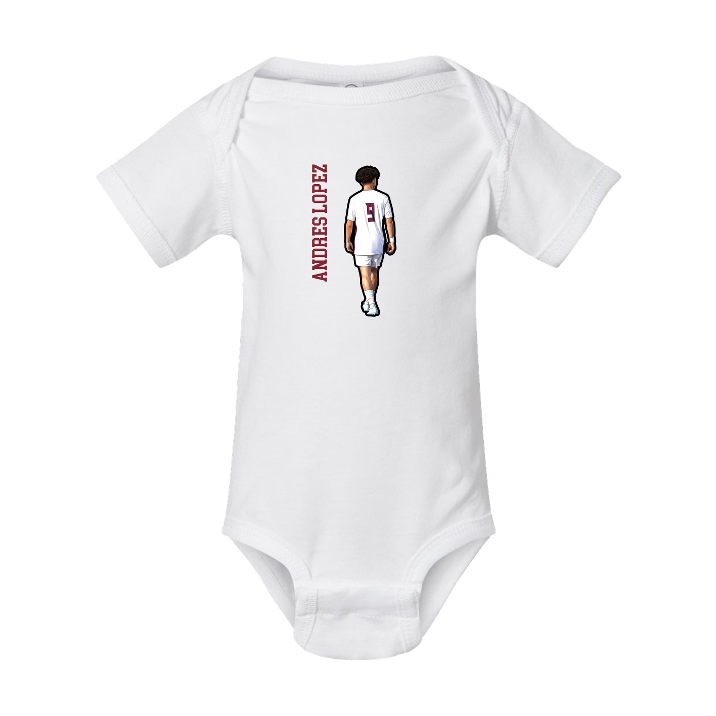 Baby Onesie — Name Vertical in White