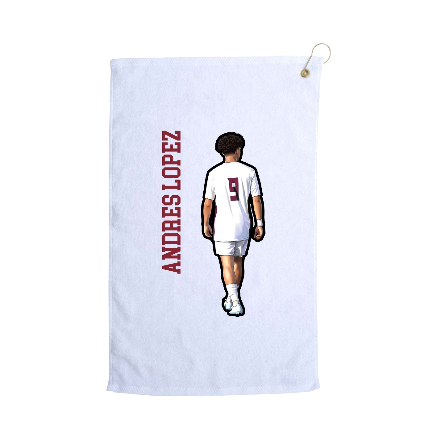 Golf Towel — Name Vertical in White