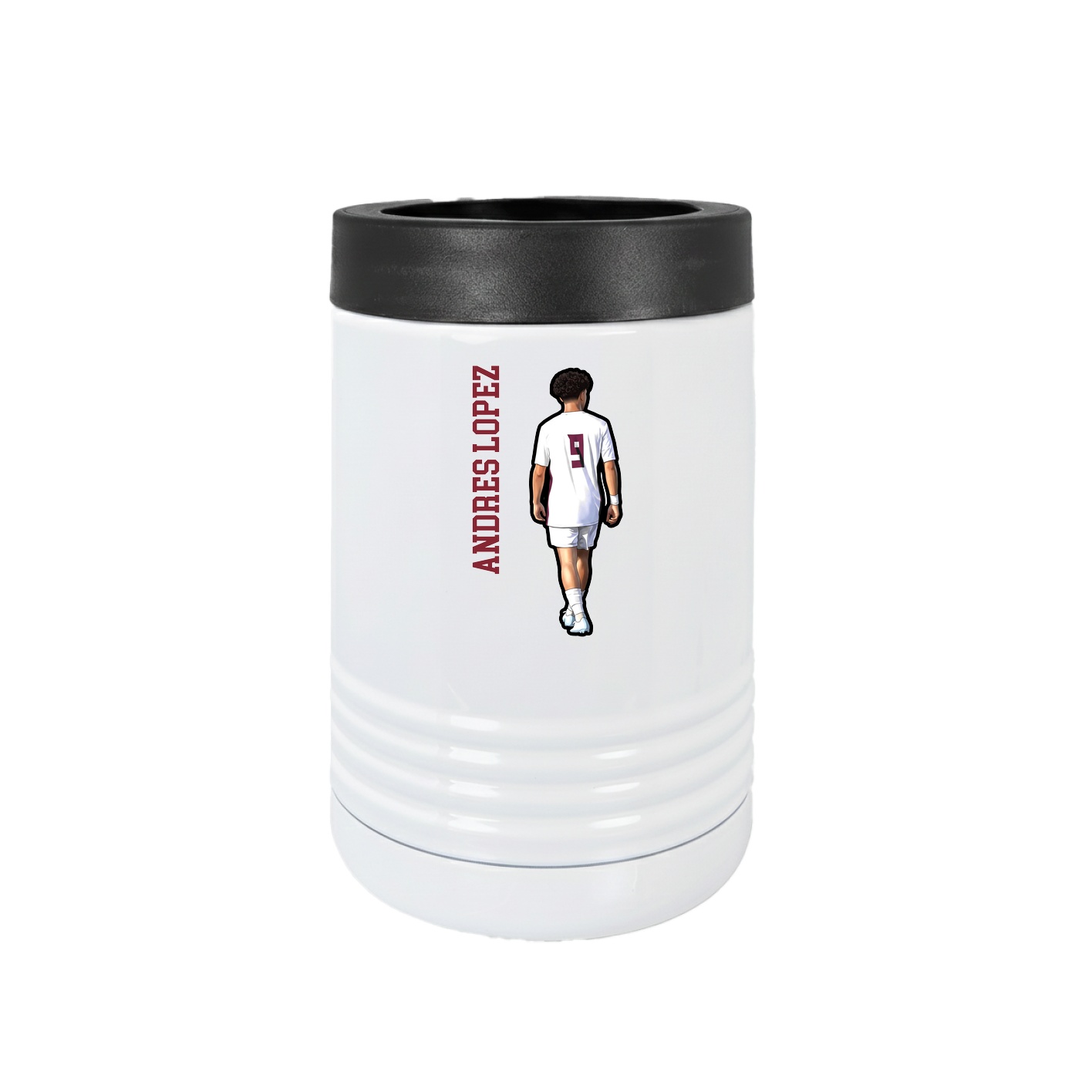 Beverage Holder — Name Vertical in White