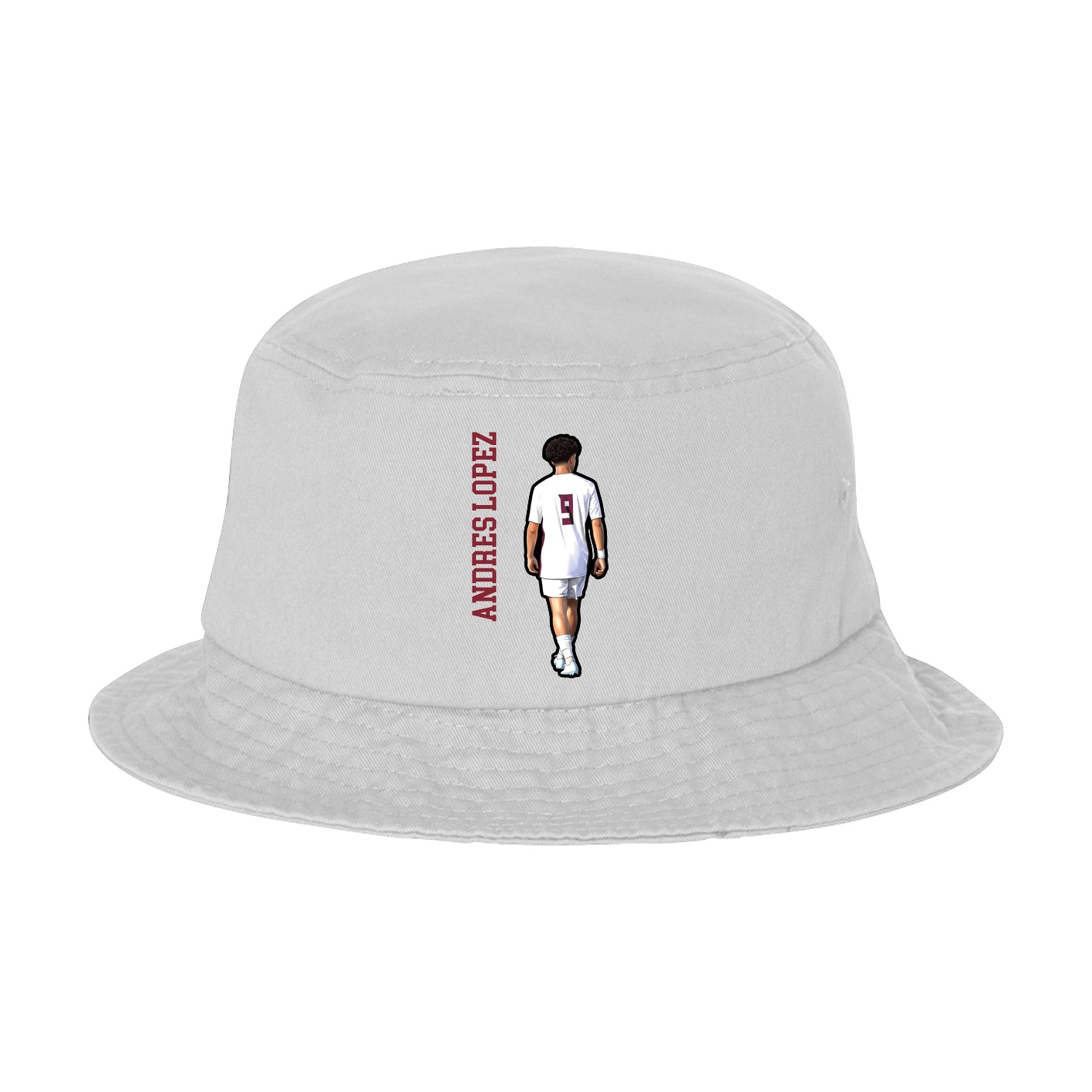 Bucket Cap — Name Vertical in White