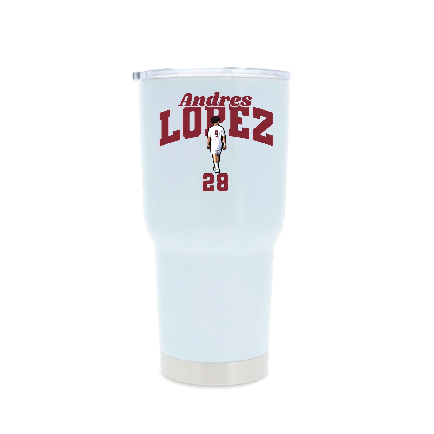 30oz Stainless Steel Tumbler — Signature Arch in White