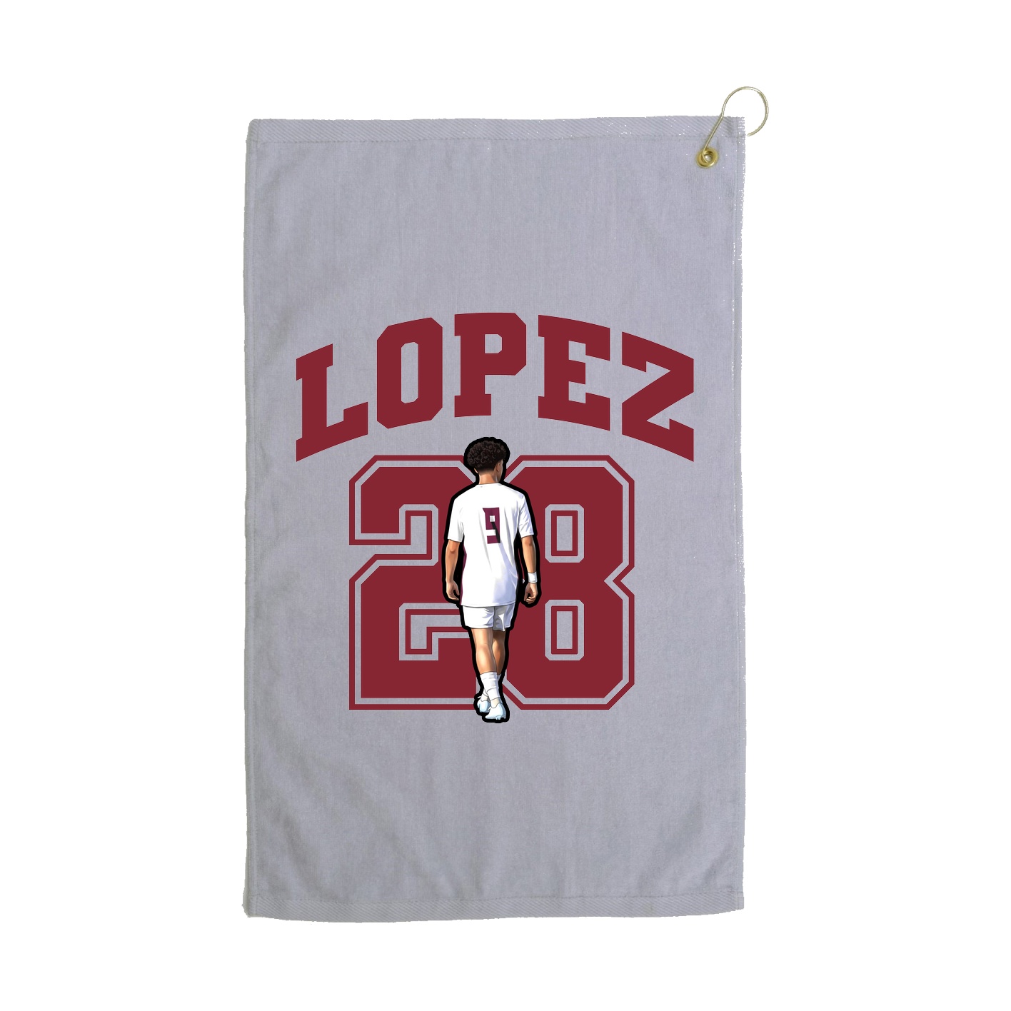 Golf Towel — Number in Grey