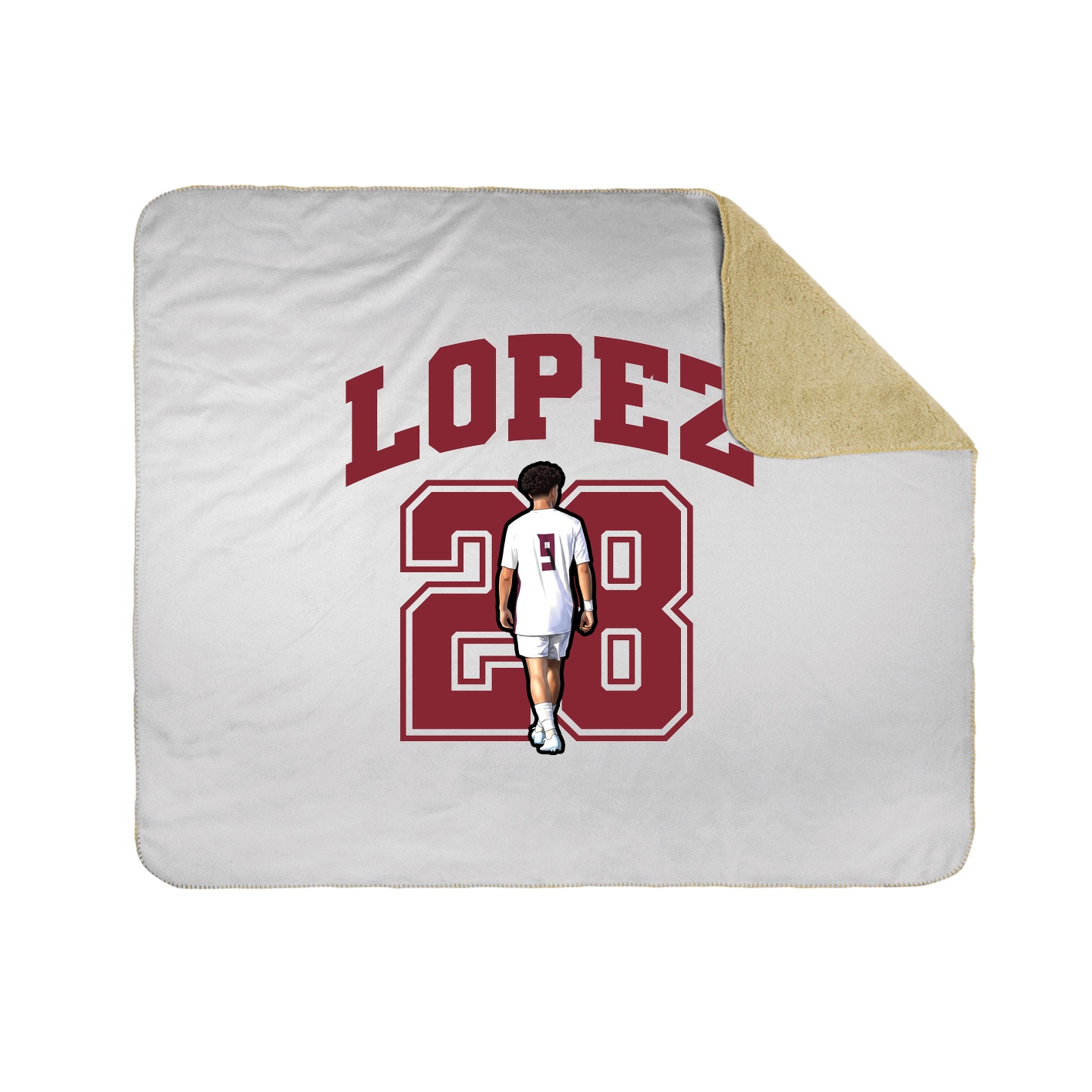Throw Blanket — Number in White