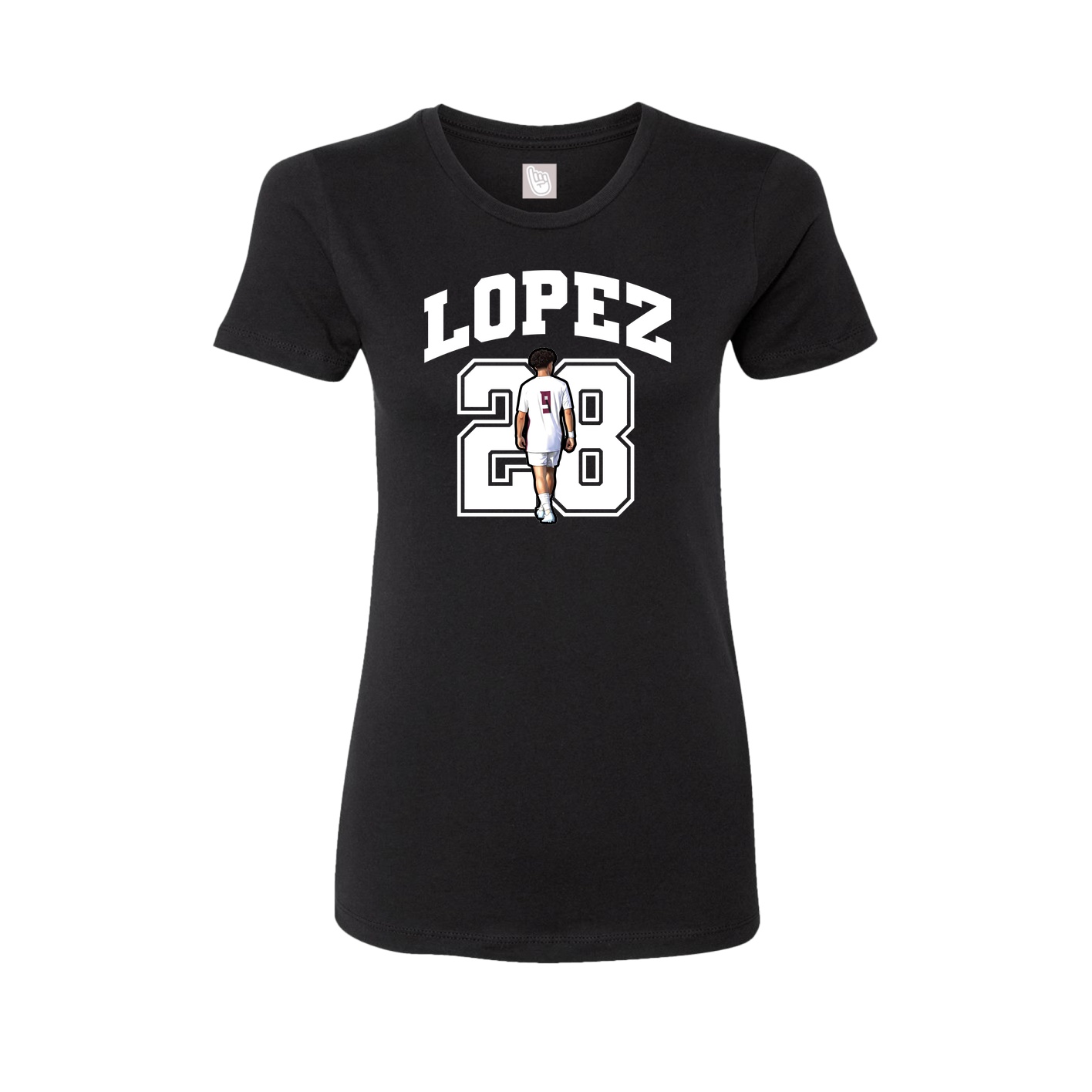 Fitted Women's Tee — Number in Black