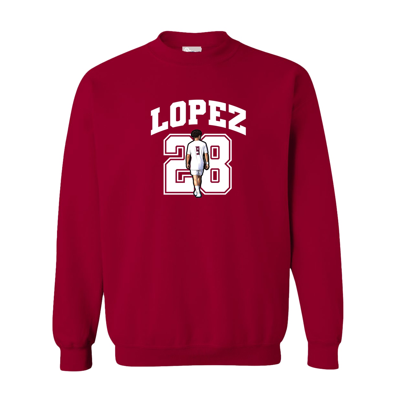 Fleece Crew — Number in Cardinal