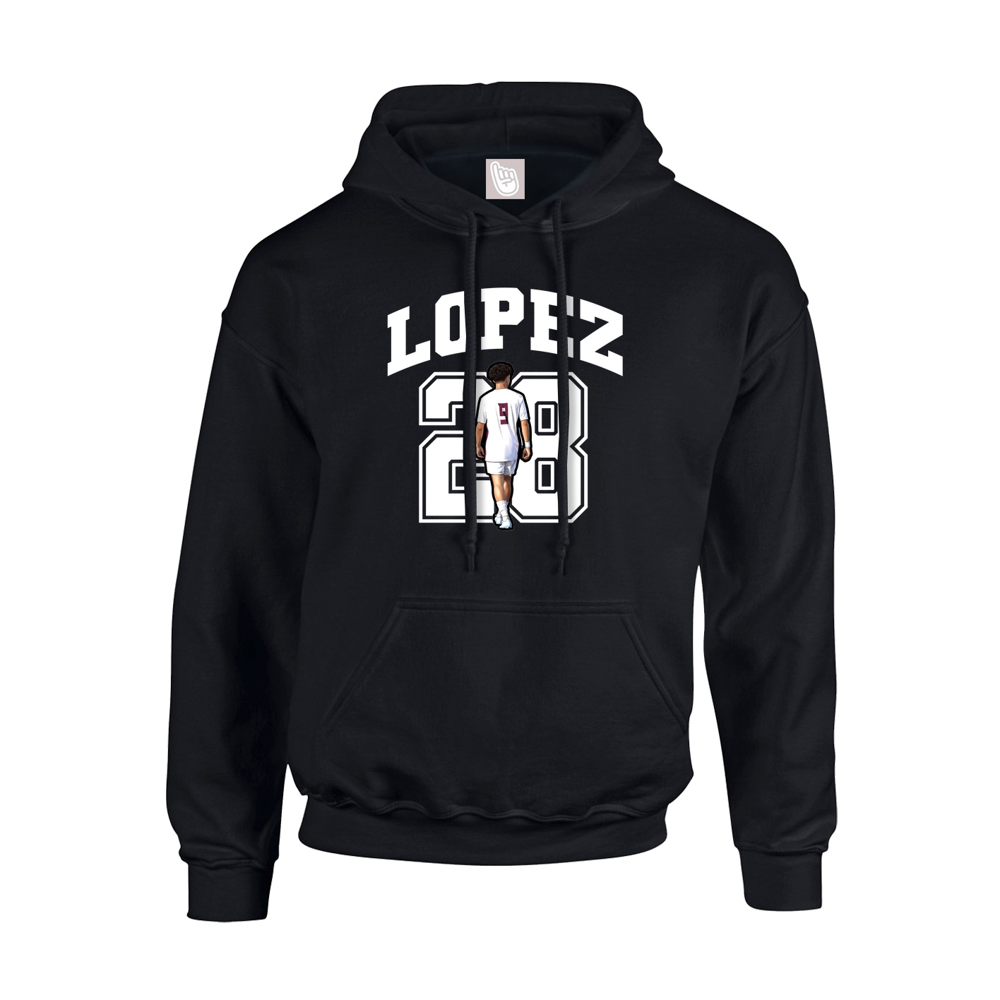 Youth Hoodie — Number in Black