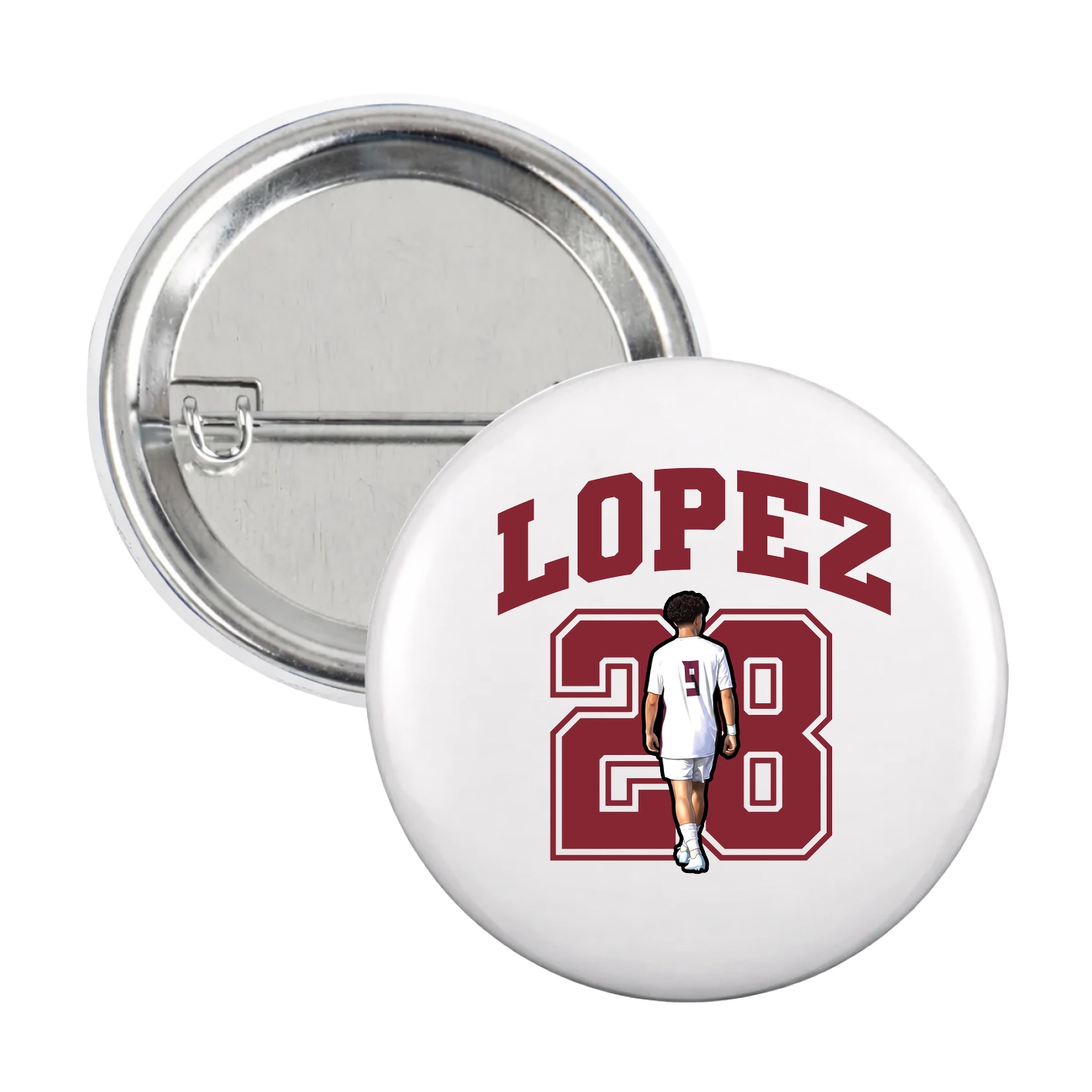 Game Day Button — Number in White