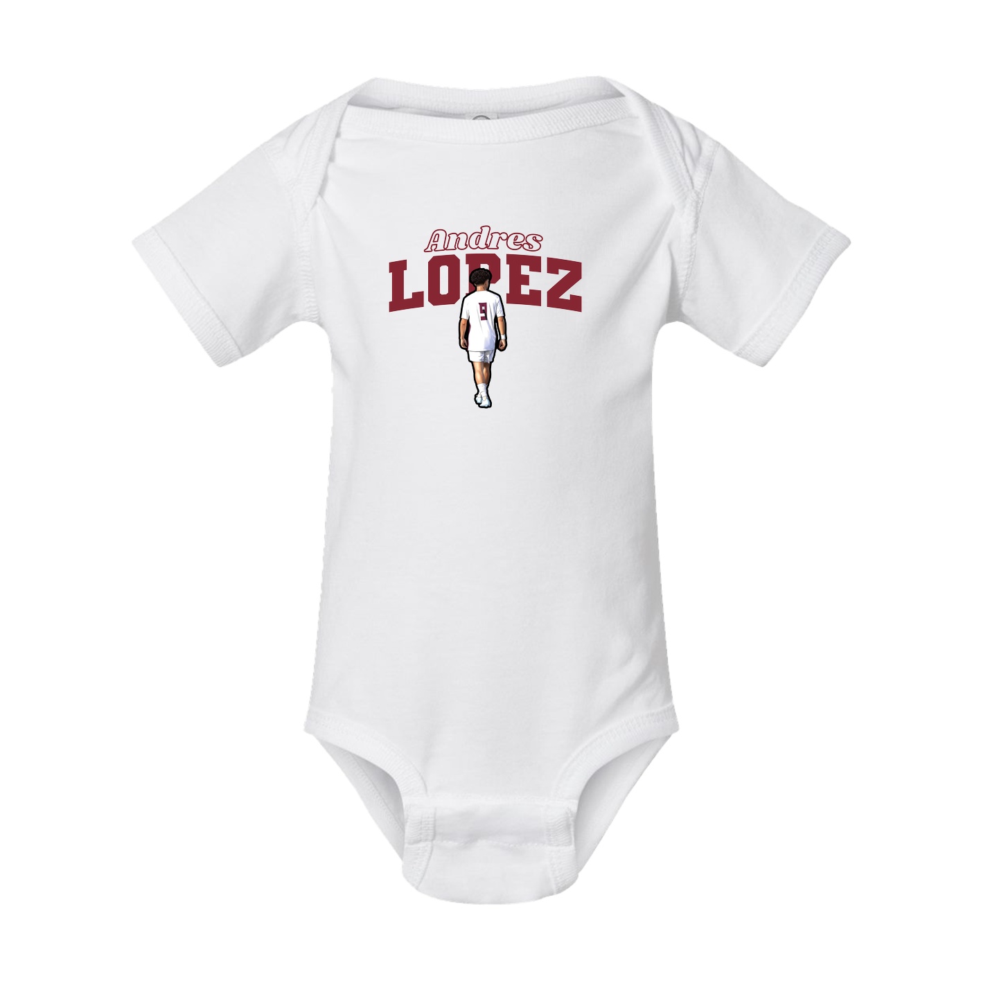 Baby Onesie — Name Arch in White
