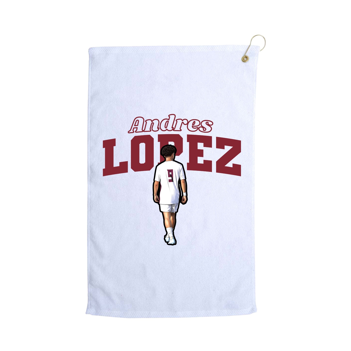 Golf Towel — Name Arch in White