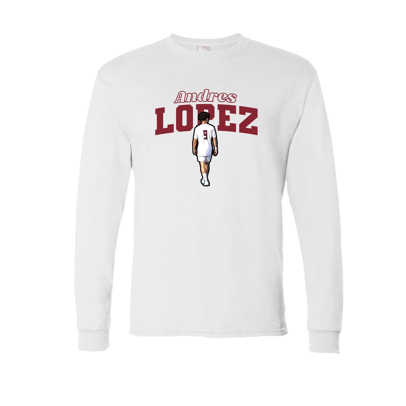 Long Sleeve Tee — Name Arch in White