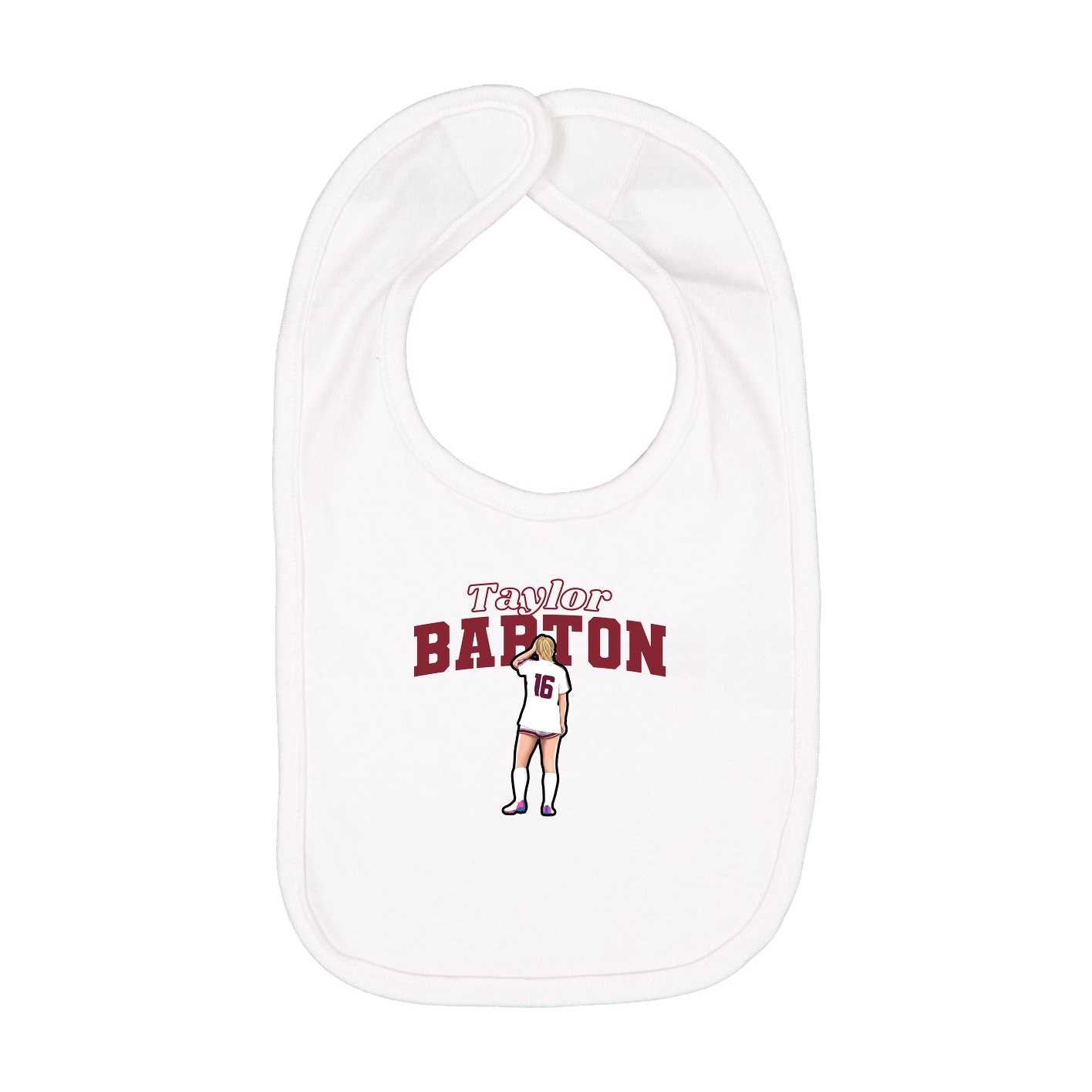 Infant Bib — Name Arch in White