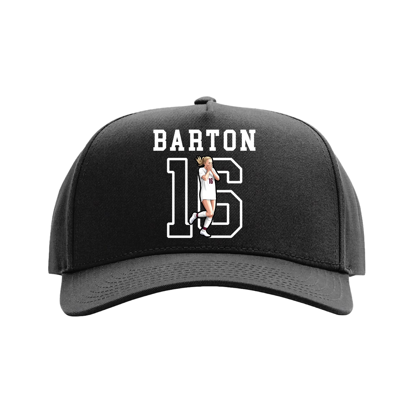 Full Fabric Five-Panel Champ Cap — Shirsey in Black