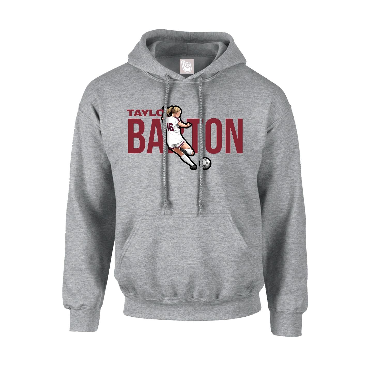 Hoodie — Player Name in Grey