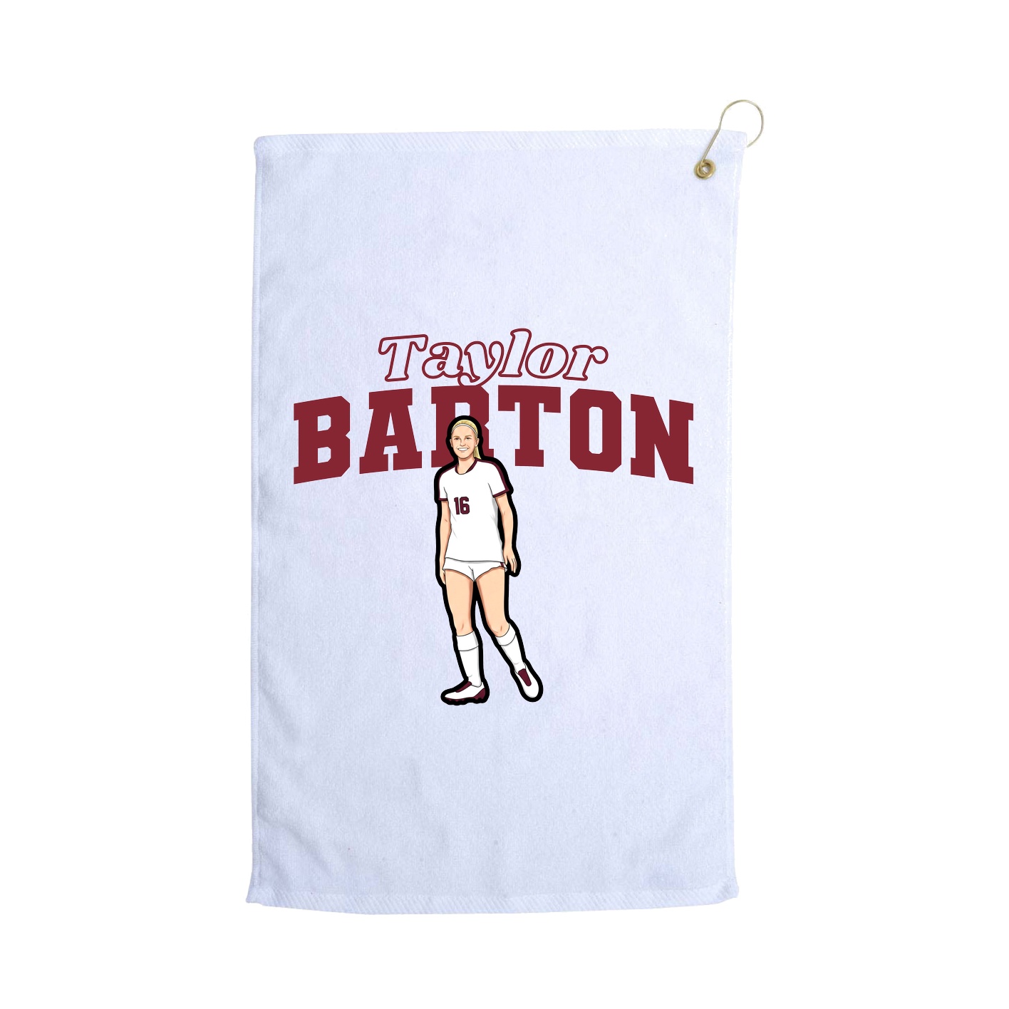Golf Towel — Name Arch in White