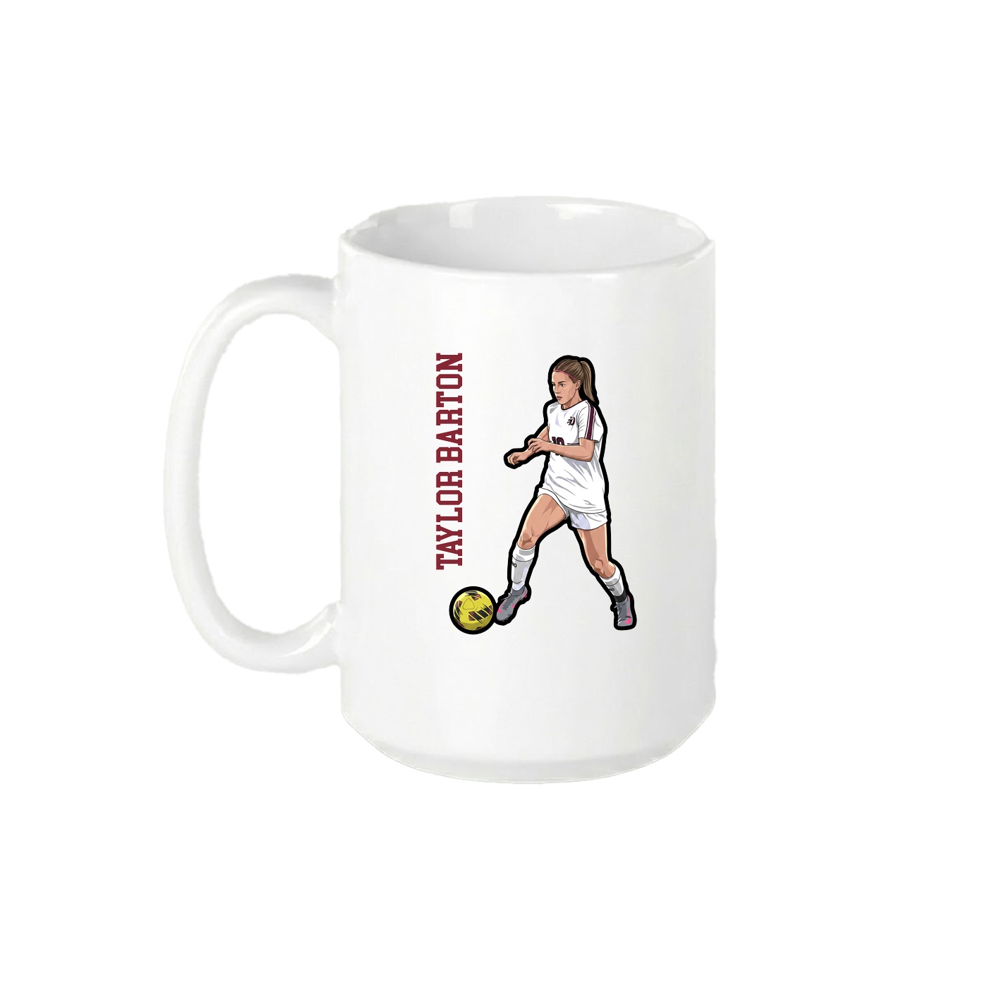 15oz Coffee Mug — Name Vertical in White