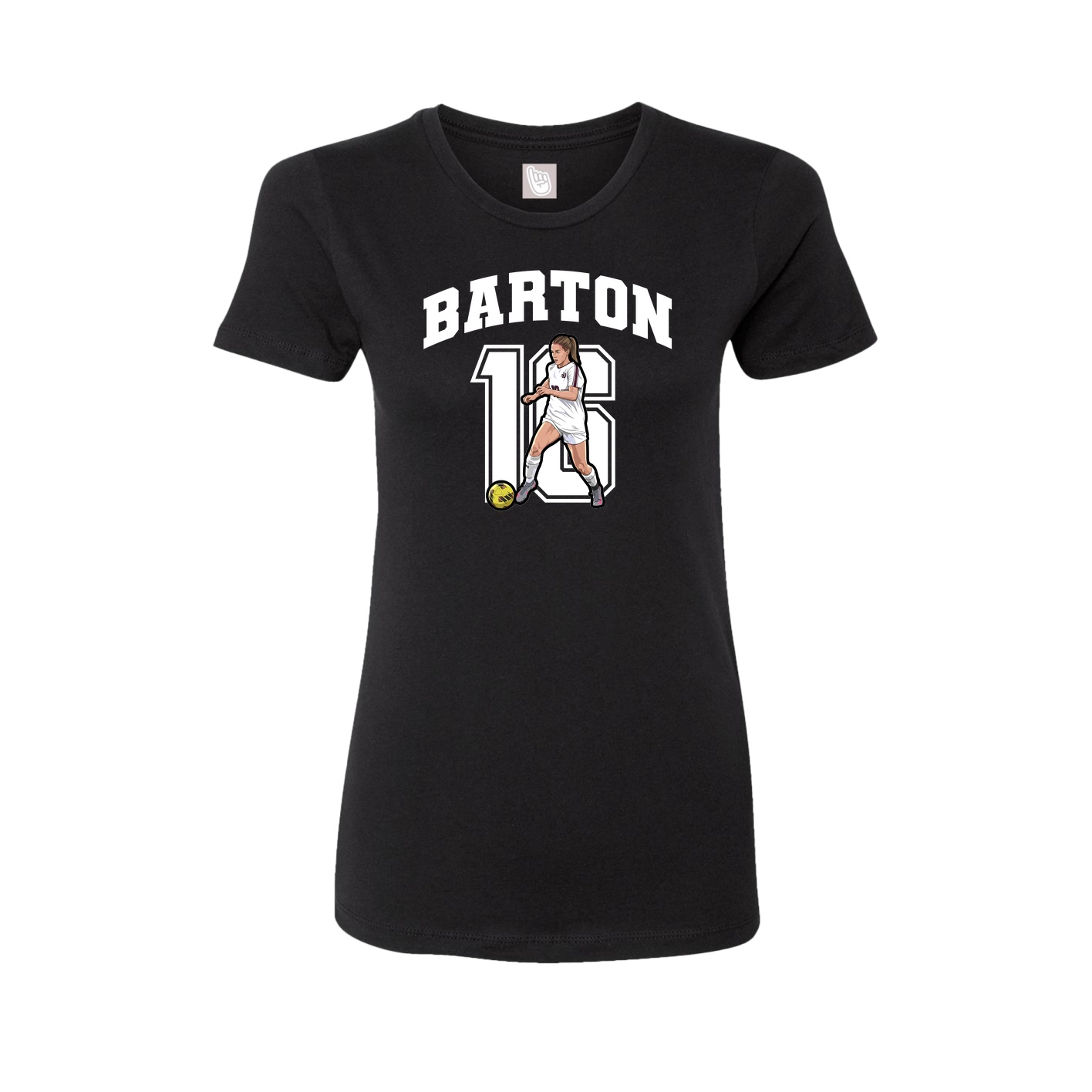 Fitted Women's Tee — Number in Black