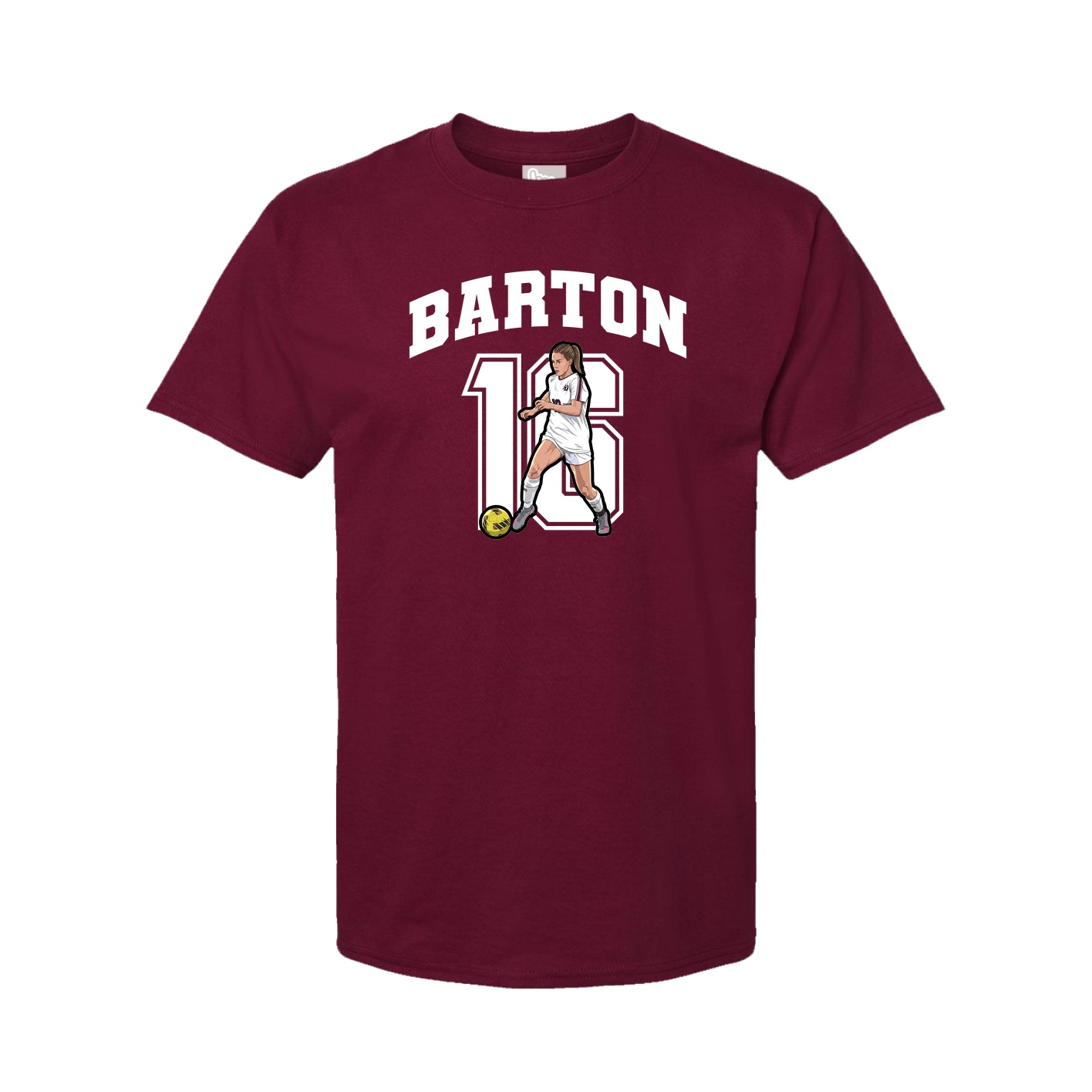 Youth Tee — Number in Cardinal