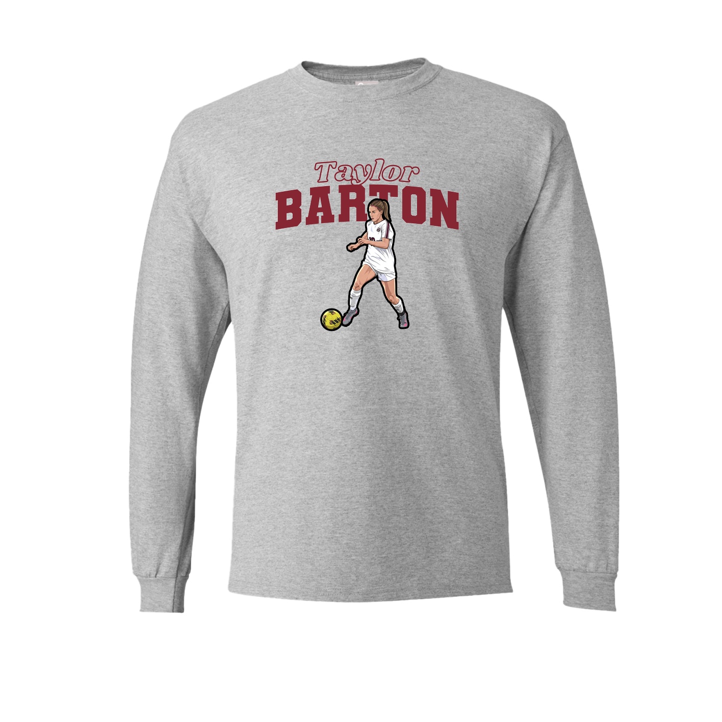 Long Sleeve Tee — Name Arch in Grey