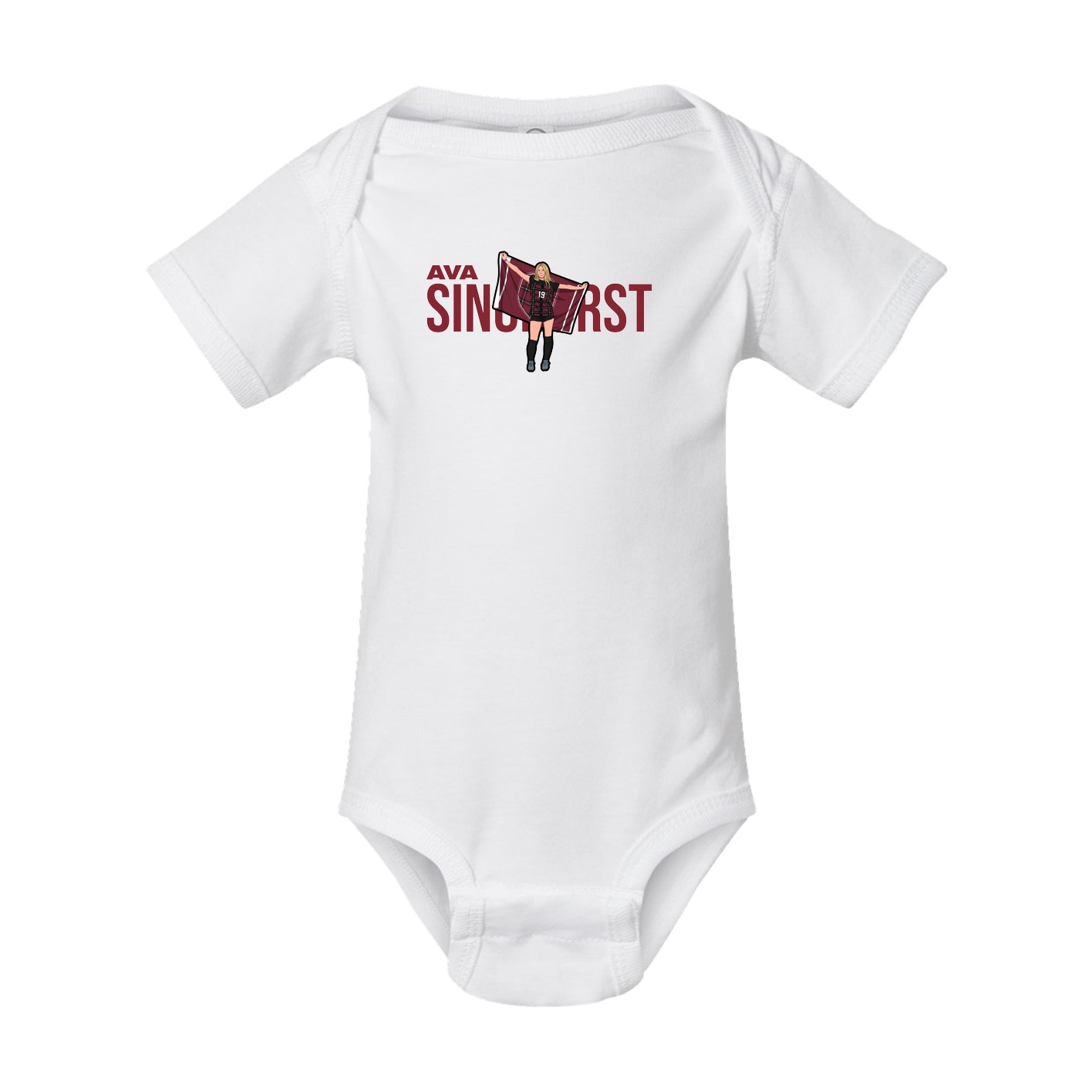 Baby Onesie — Player Name in White