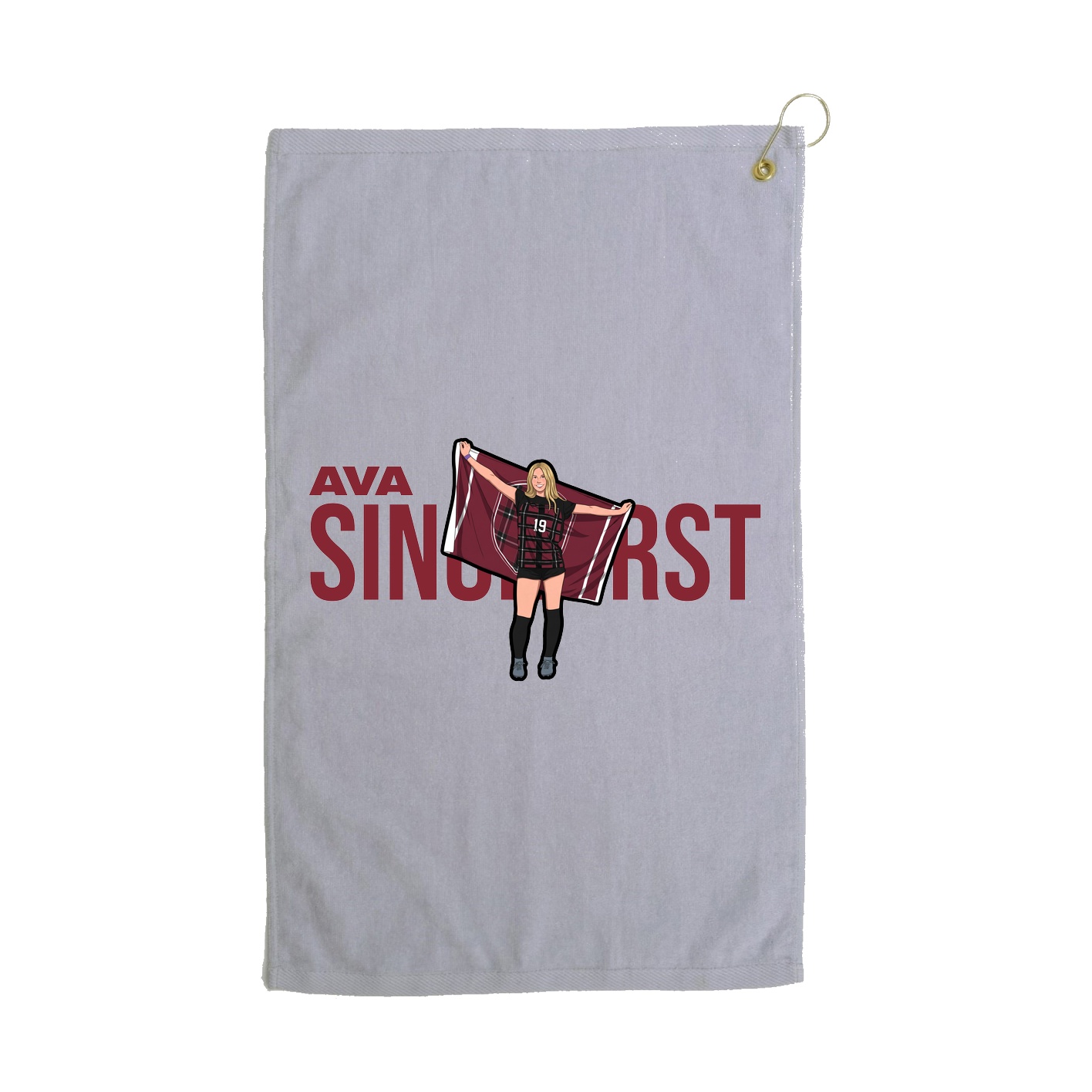 Golf Towel — Player Name in Grey