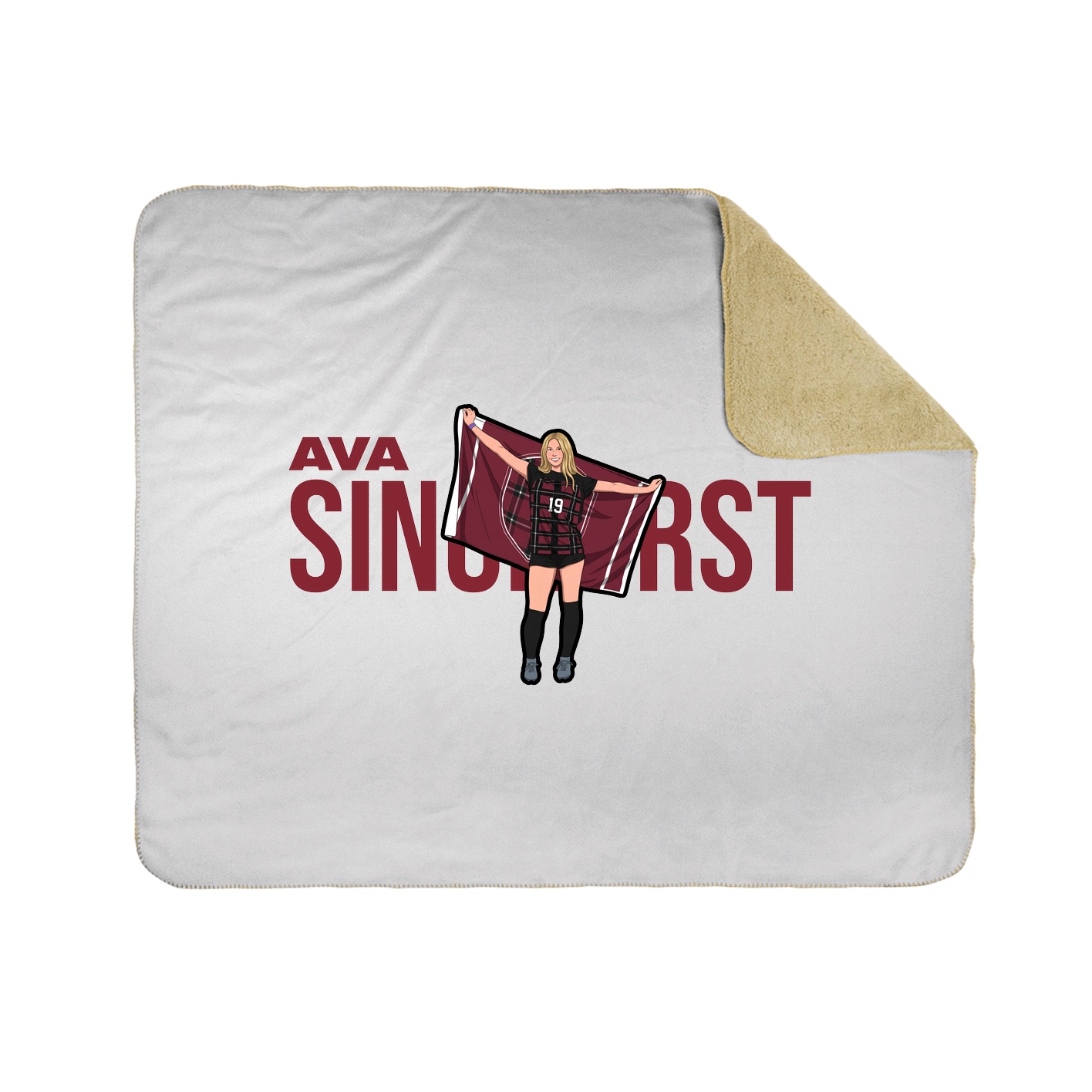 Throw Blanket — Player Name in White