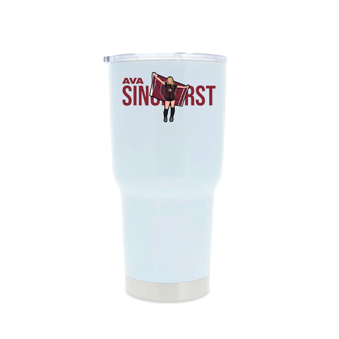 30oz Stainless Steel Tumbler — Player Name in White