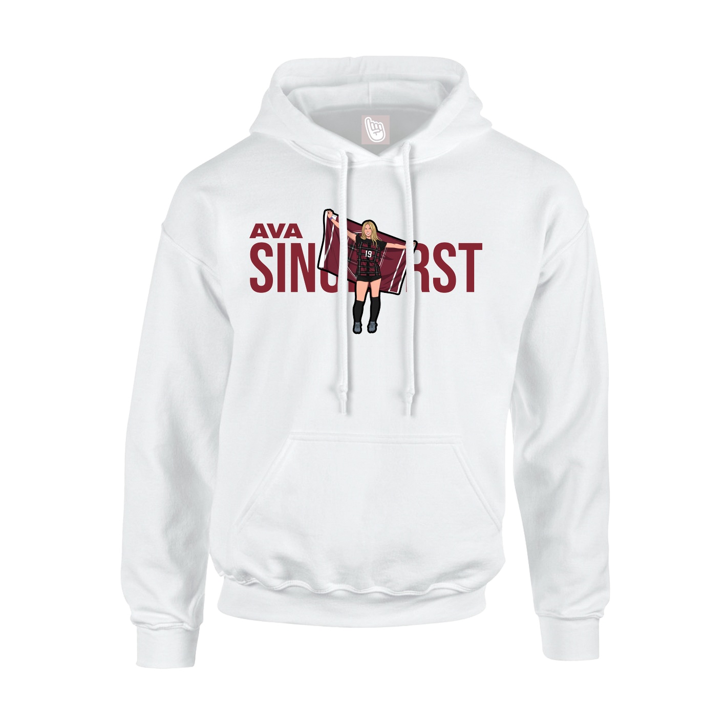 Youth Hoodie — Player Name in White
