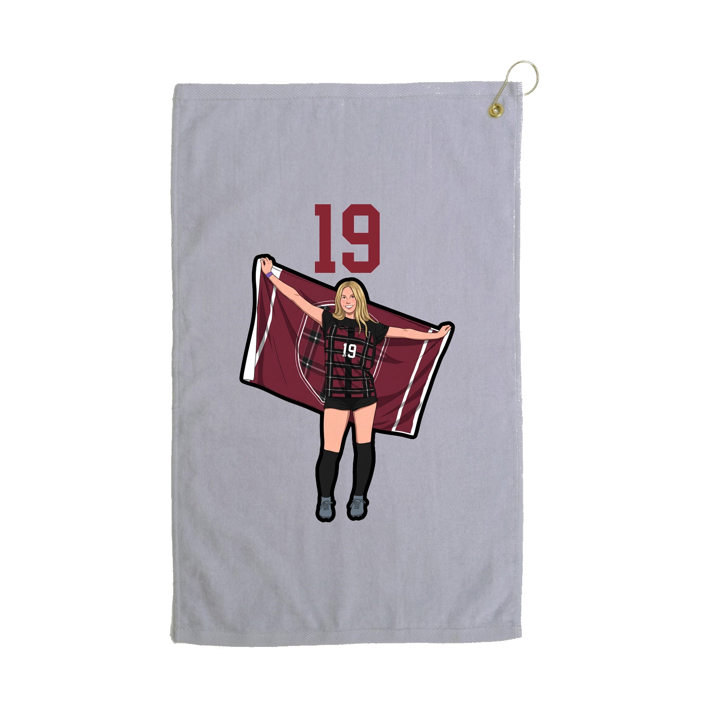 Golf Towel — Number Top in Grey