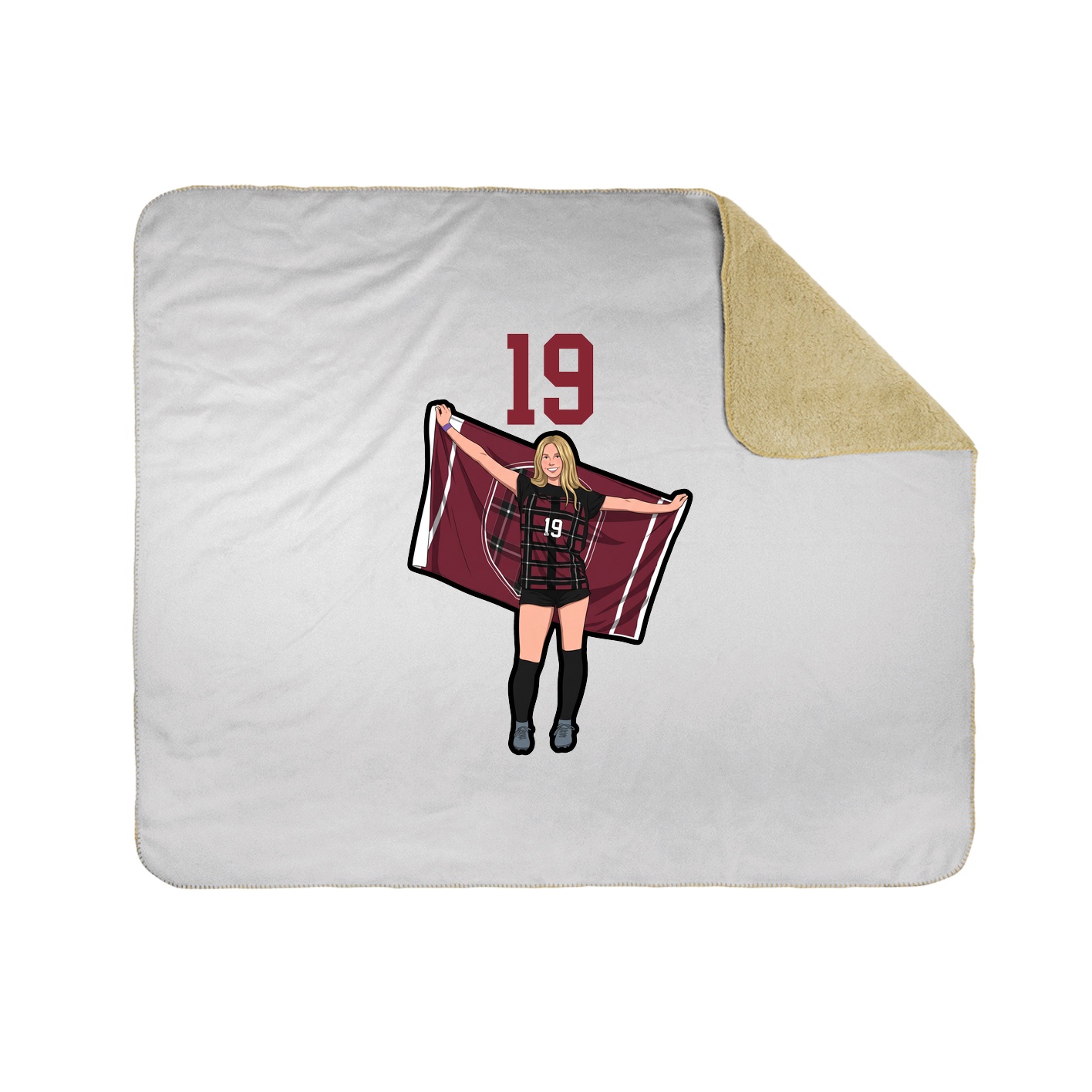 Throw Blanket — Number Top in White