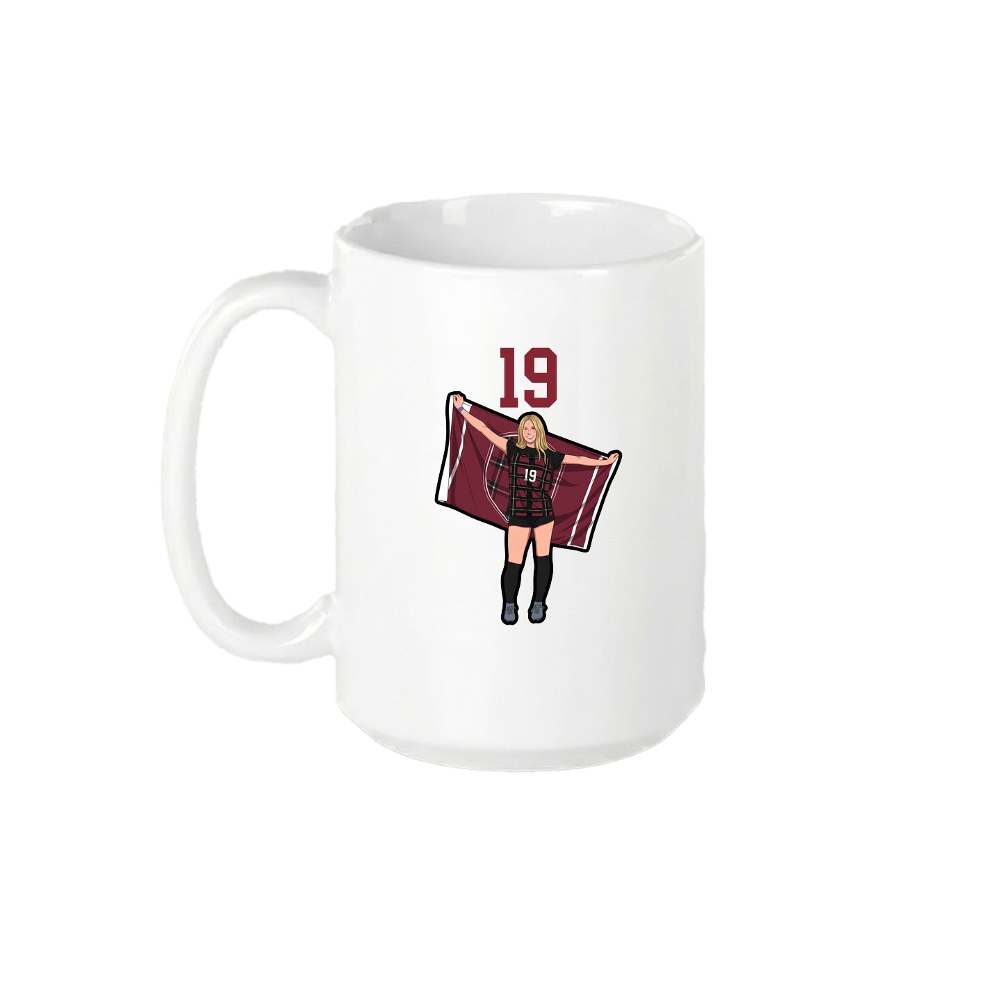 15oz Coffee Mug — Number Top in White