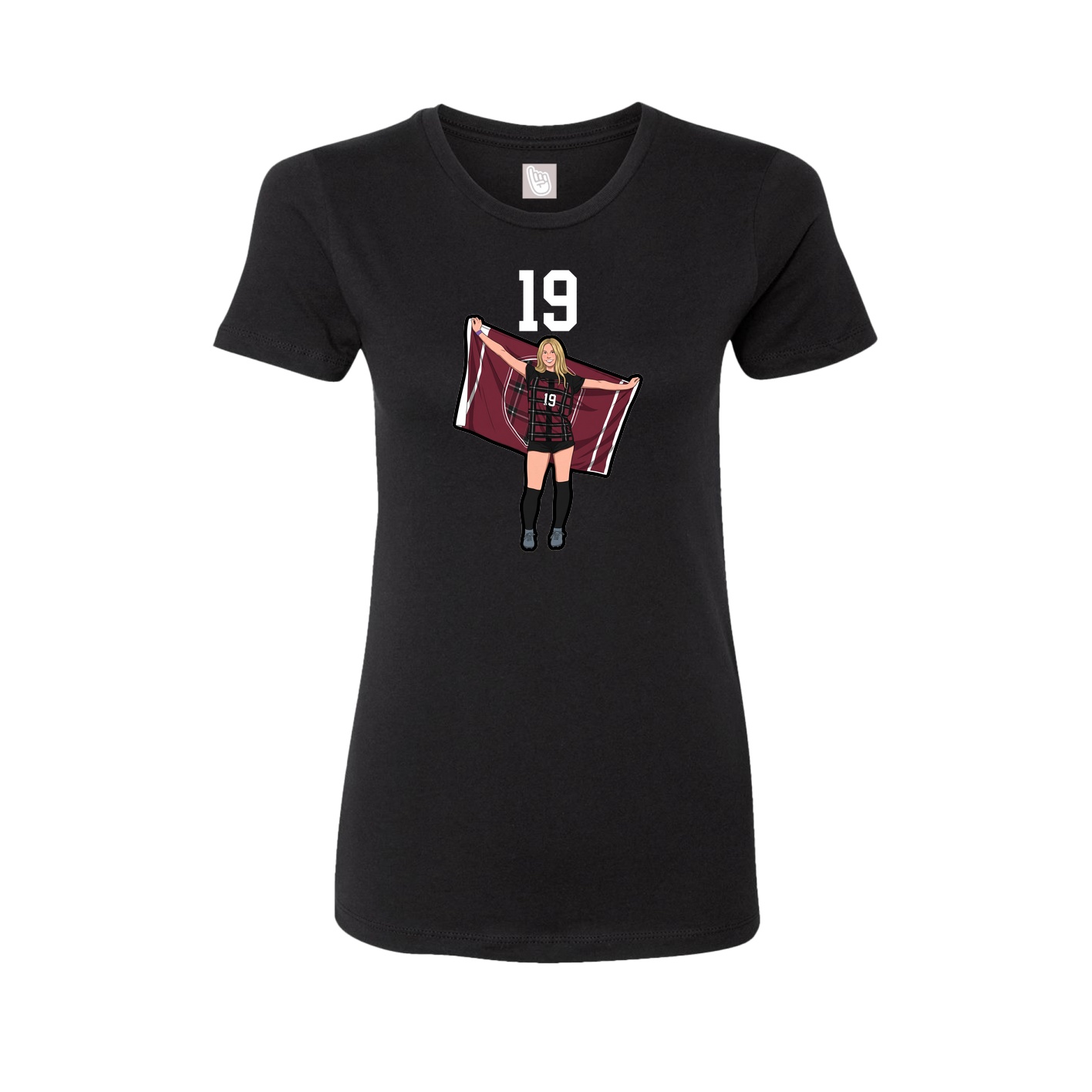 Fitted Women's Tee — Number Top in Black