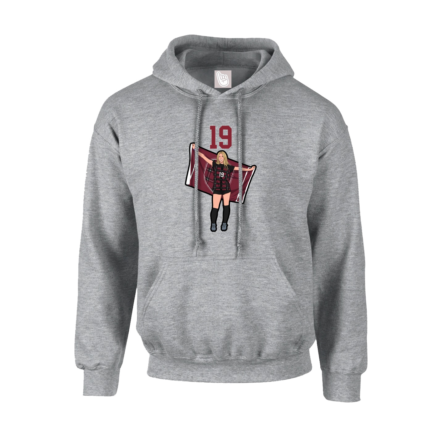 Youth Hoodie — Number Top in Grey