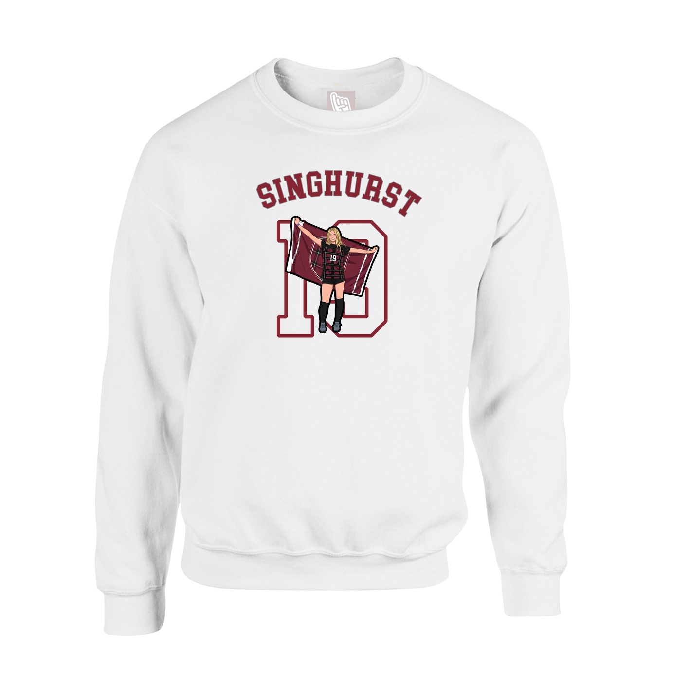 Fleece Crew — Shirsey Arch in White