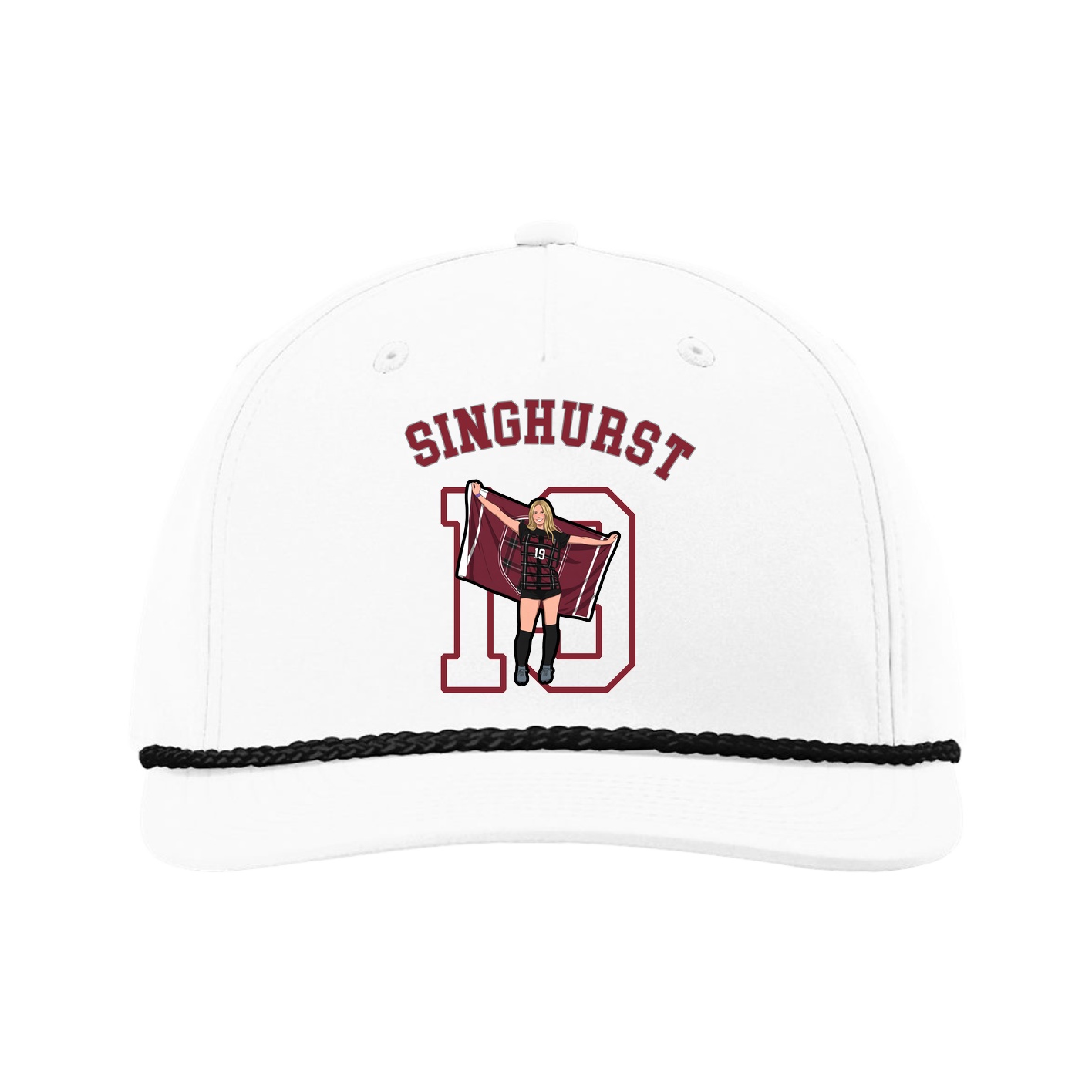 Five-Panel Classic Rope Cap — Shirsey Arch in White
