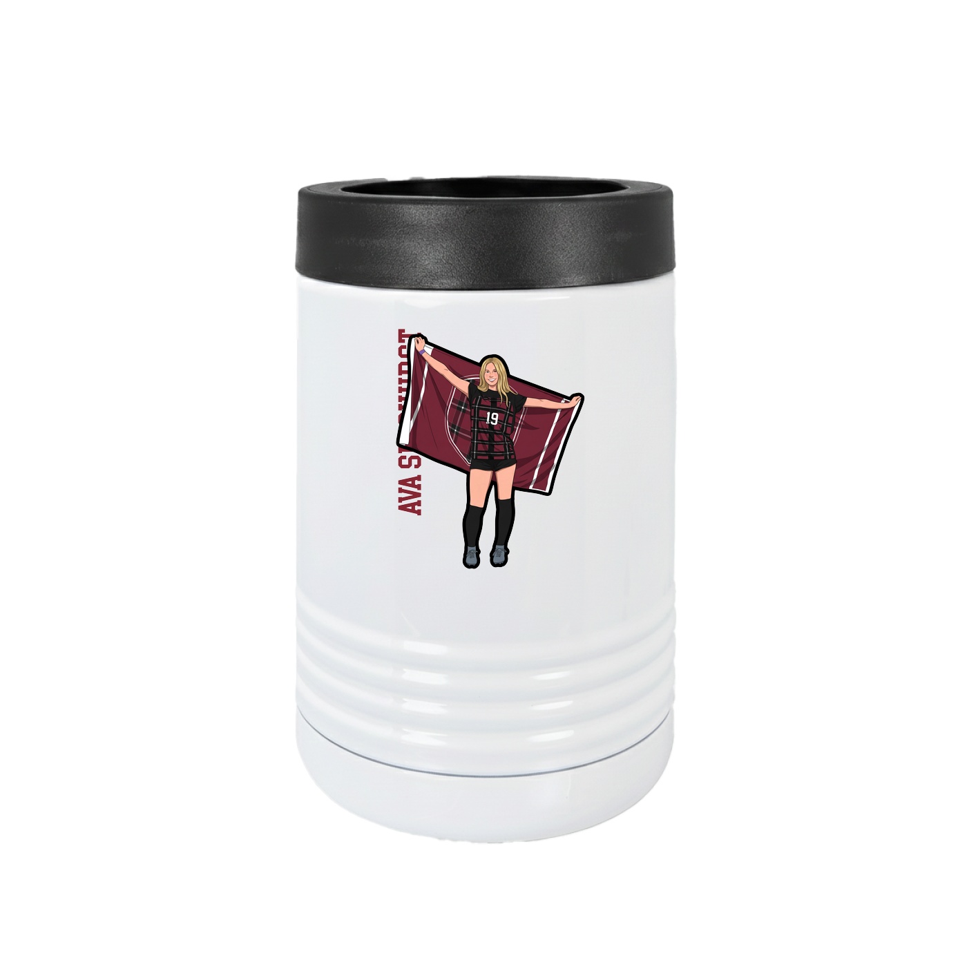 Beverage Holder — Name Vertical in White