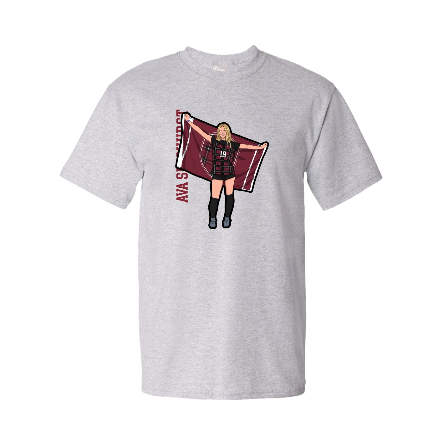 Tee — Name Vertical in Grey