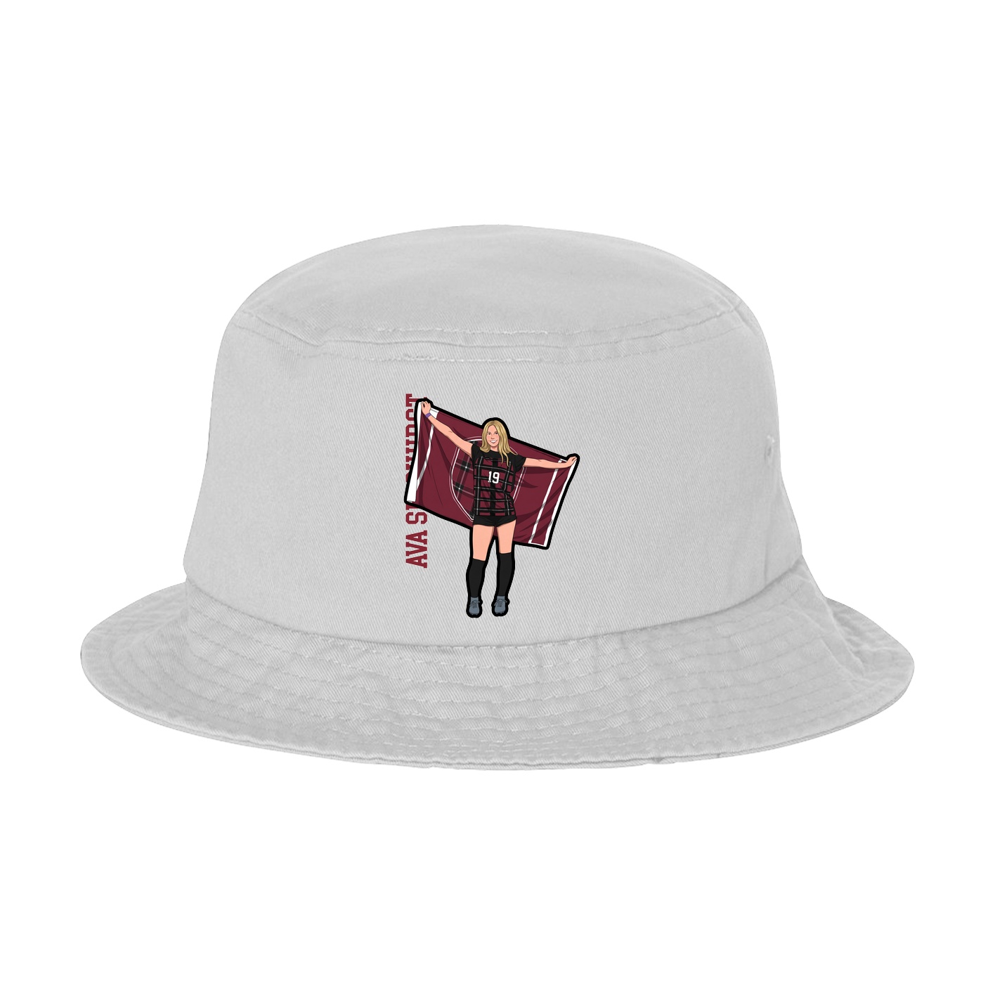 Bucket Cap — Name Vertical in White