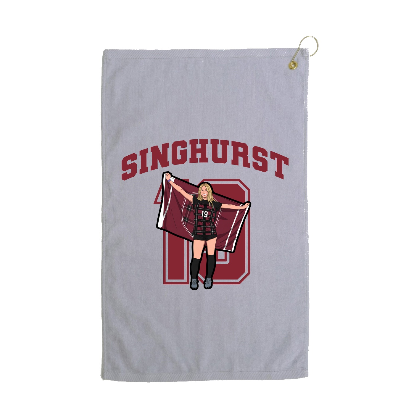 Golf Towel — Number in Grey