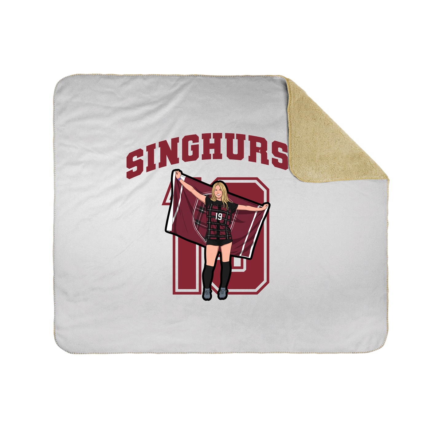 Throw Blanket — Number in White
