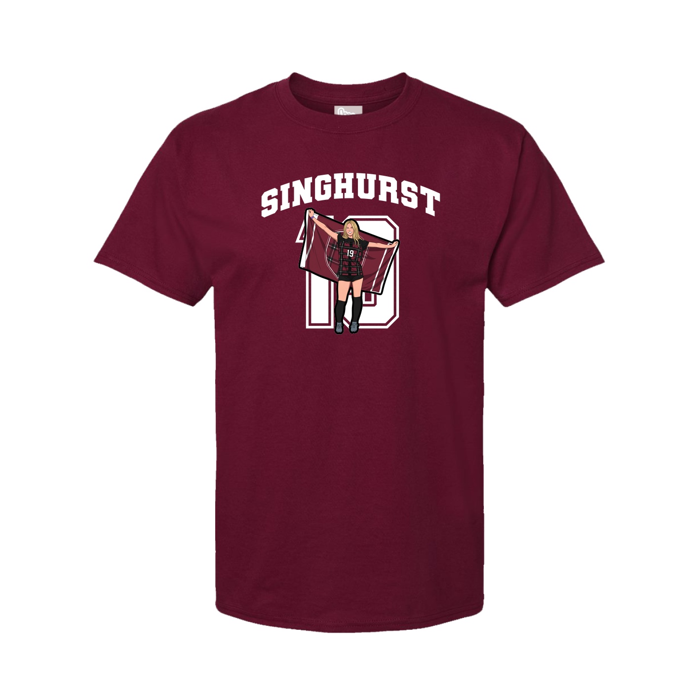 Youth Tee — Number in Cardinal