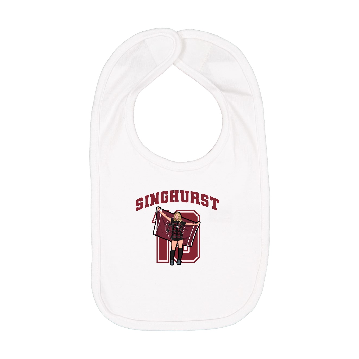 Infant Bib — Number in White