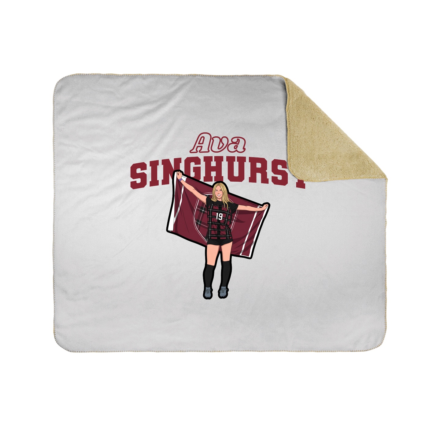 Throw Blanket — Name Arch in White