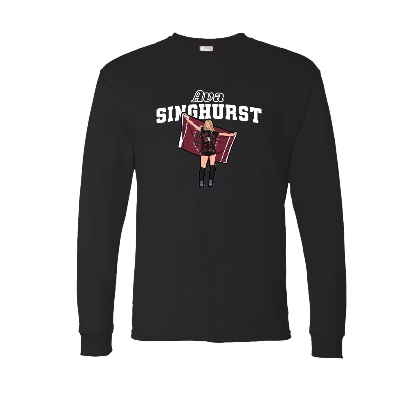 Long Sleeve Tee — Name Arch in Black