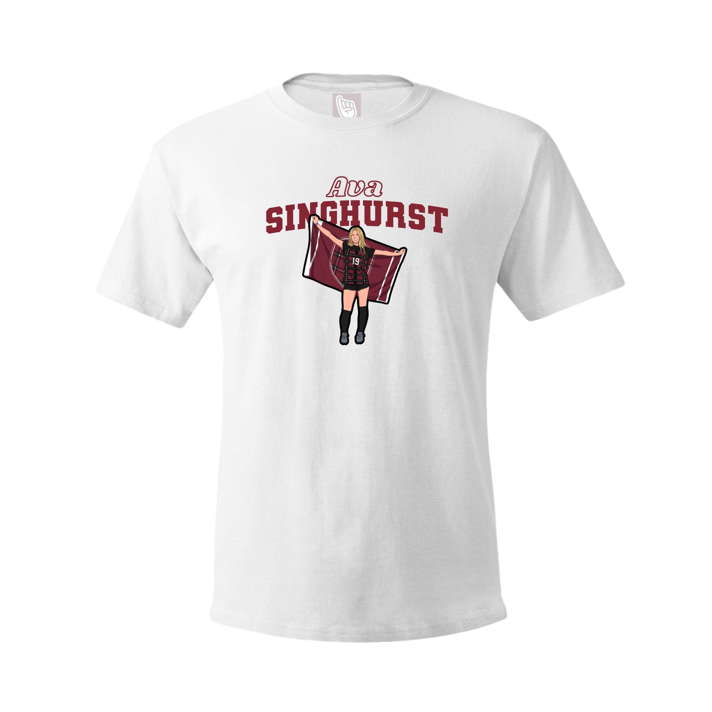 Youth Tee — Name Arch in White
