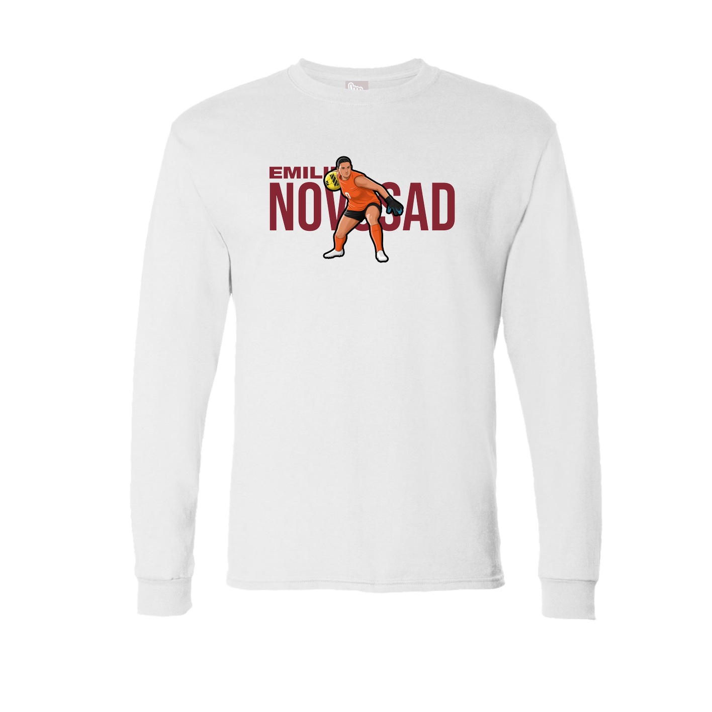 Long Sleeve Tee — Player Name in White