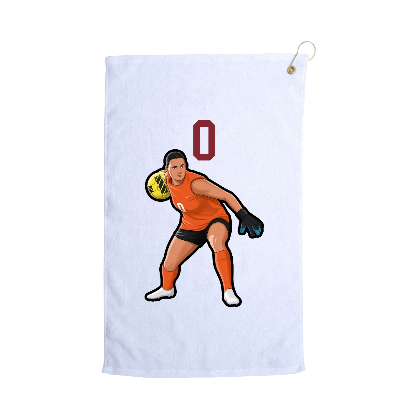 Golf Towel — Number Top in White