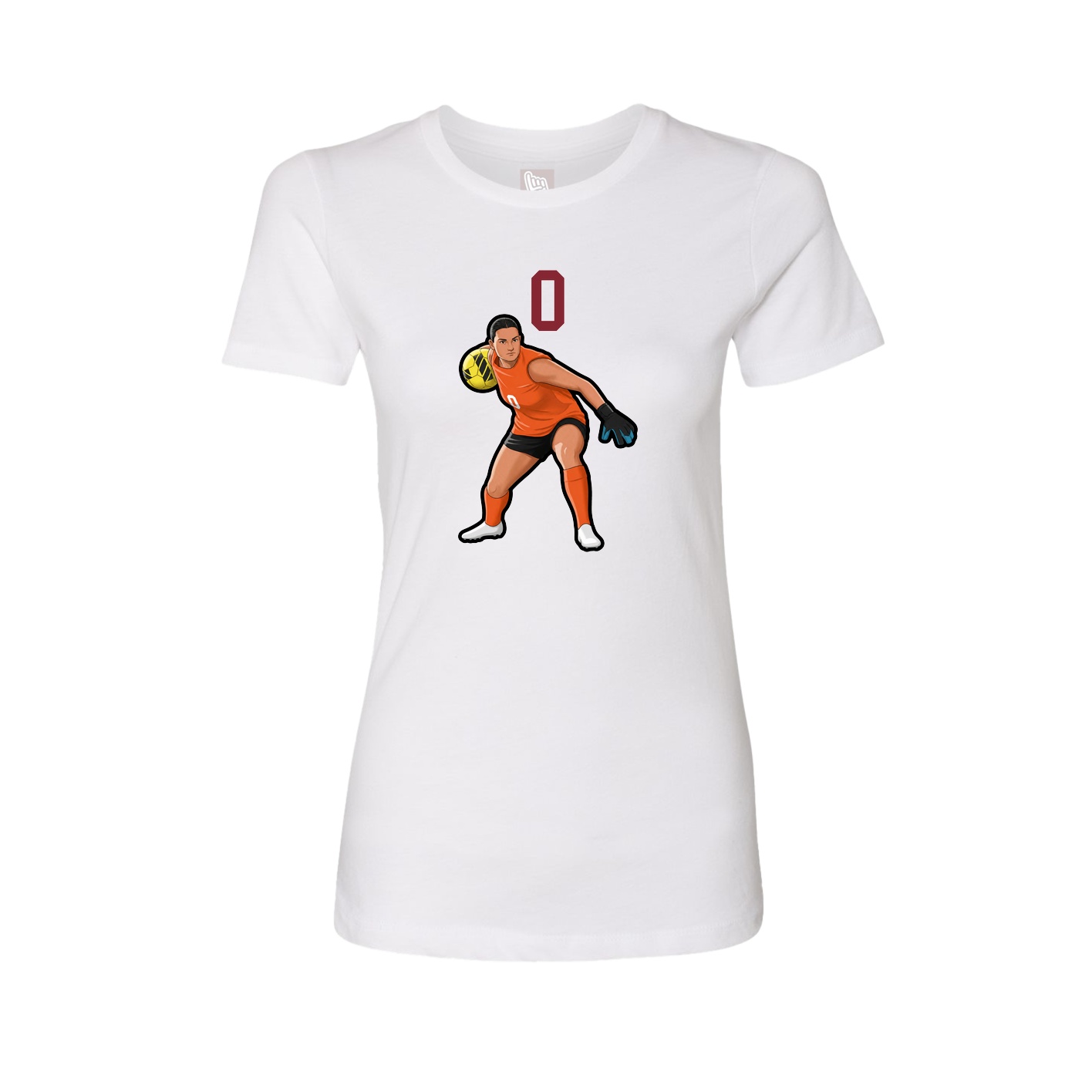 Fitted Women's Tee — Number Top in White
